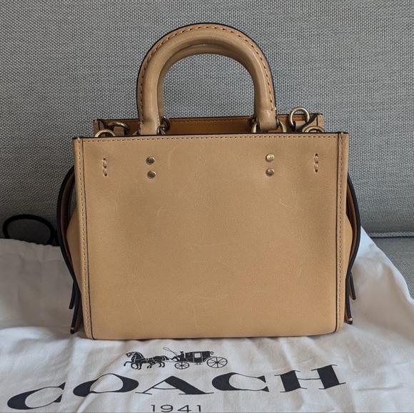 NWT Coach Rogue 17 in Original Natural Leather Carrot Brass Crossbody - Picture 2 of 12